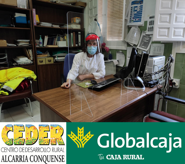 Ceder Alcarria Conquense distribuye mamparas protectoras de mesa